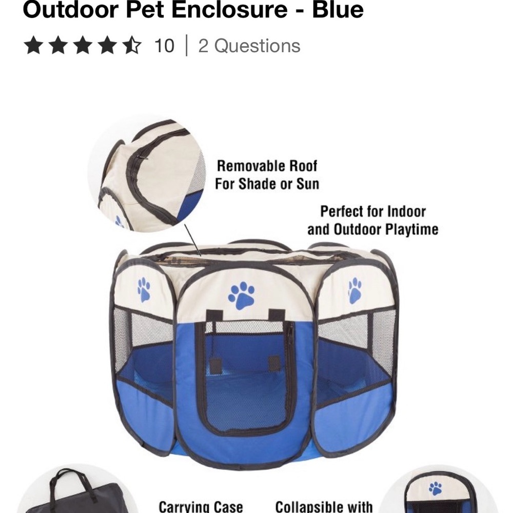 Blue and White Outdoor Pet Enclosure
